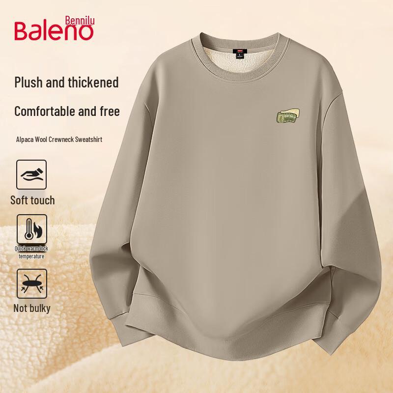 Baleno Herren Alpaka-Fleece gefüttertes Sweatshirt