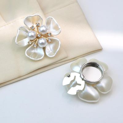 Flower Pearl Rhinestone Cufflinks Women Shirt Button Covers Fashion Clothing Accessories For Dress Tuxedo Blouses