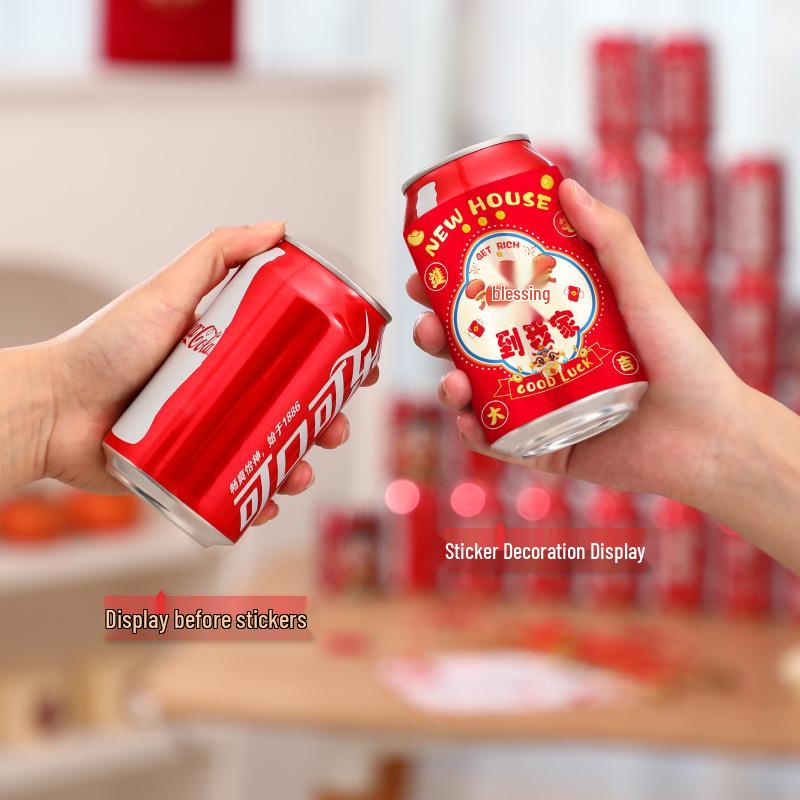 Coca-Cola Housewarming Can Sticker Decoration for New Home Celebration