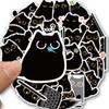 40PCS Black Cat Cute Stickers Vintage For DIY Notebook Guitar Scrapbooking Motorcycle Luggage Graffiti Decals Gifts For Children