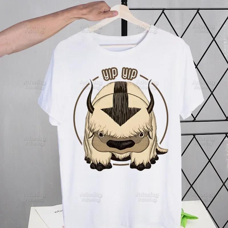 Appa YIP YIP Avatar Kreslené Tričko Pánské Retro Poslední Vládce Vzduchu Vrcholy Trička Harajuku Tričko Streetwear Hip Hop Pánská Trička