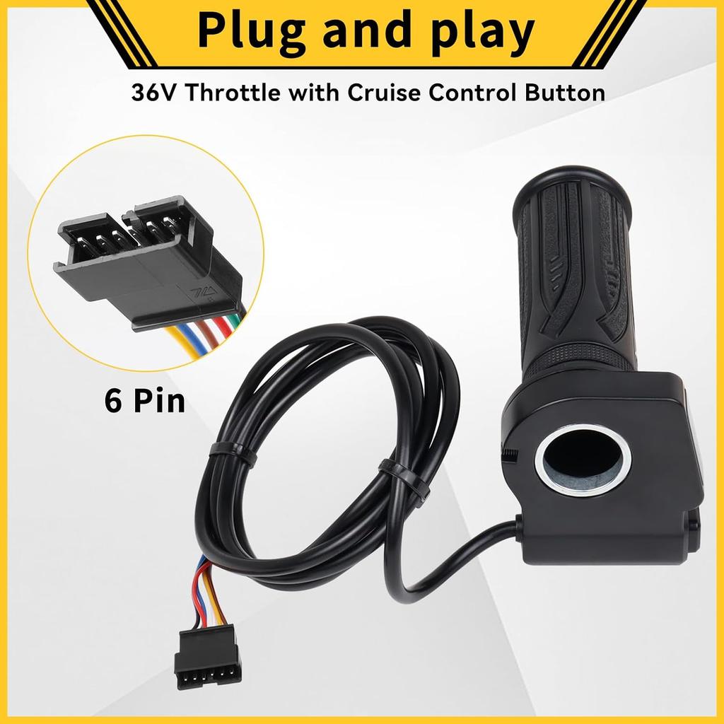 GregYoung 36V Electric Bicycle Throttle Replacement with Cruise Control Button,Compatible with Jetson Bolt Pro Electric Bicycle