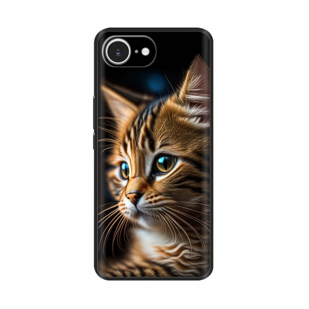 For iPhone 16E Case Fantasy Flower Black Phone Case For iPhone16E / iPhone SE 2025 Soft TPU Shockproof Back Cover Fundas Housing