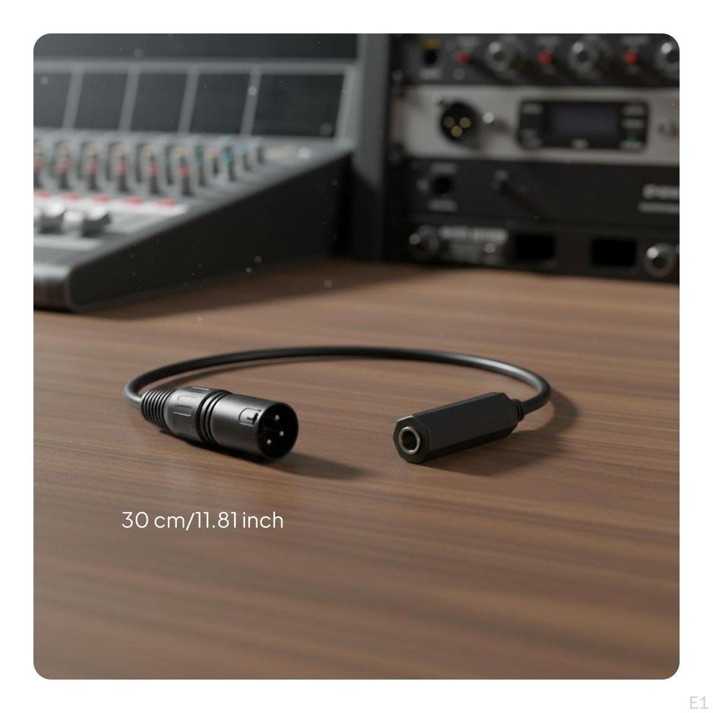 3Pin Male XLR To 6.35mm Female Cable 30cm Length 1/4 Inch Adapter Stereo Audio Transmission