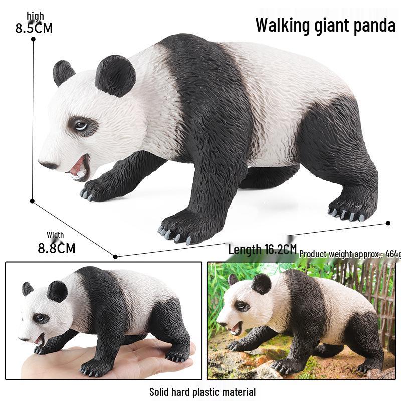 Wild Safari Animal Figurines: Giraffe, Elephant, Rhinoceros, Brown Bear, Tiger, Lion, Leopard, Hippopotamus - Solid Cognitive Toys