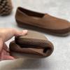 Spring Vintage Cowhide Women's Shoes Flat Round Head Soft Leather Soft Sole Casual Grandma Shoes