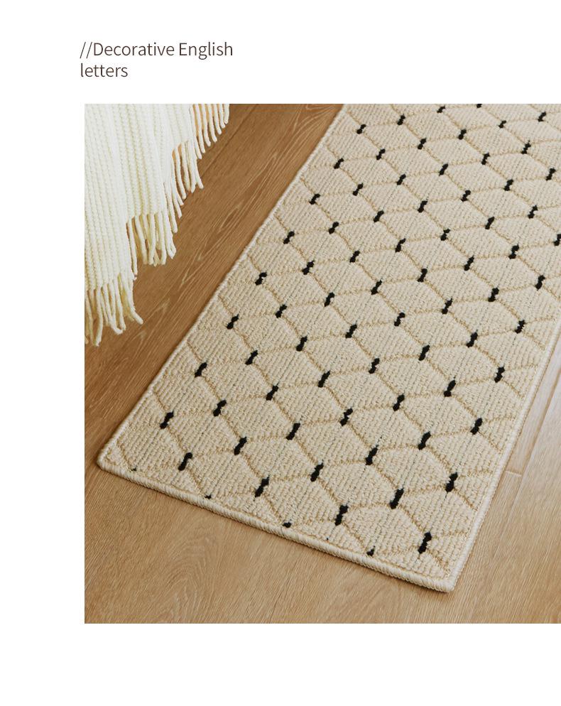 Tapis épais antidérapant en polypropylène pour table de chevet de chambre nordique moderne