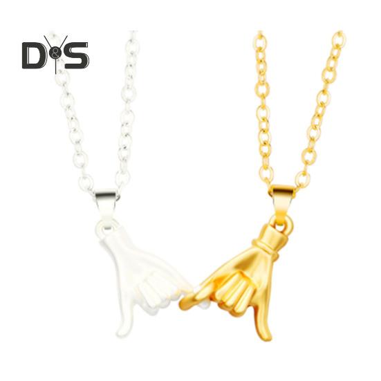 2-teiliges Paar-Halsketten-Set mit passendem Pinky Promise, passende Halsketten für beste Freunde, Valentinstags- und Jubiläumsgeschenk