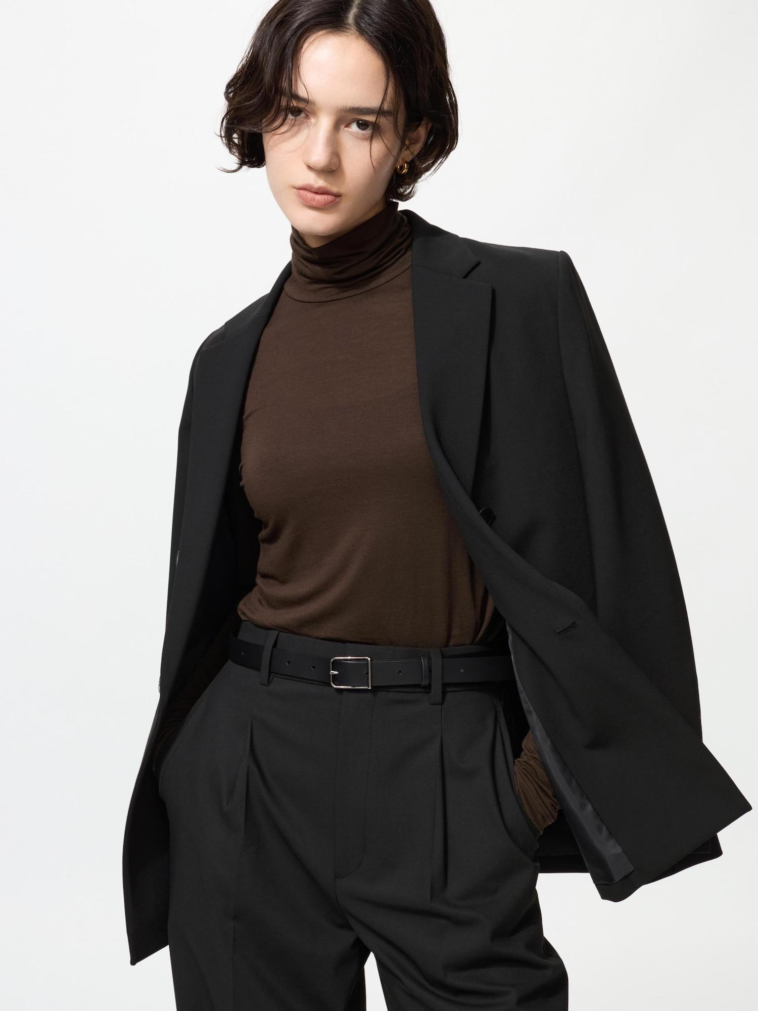 

Uniqlo Japan HeaTTech Ultra LighT TurTleneck T с длинным рукавом 39 DARK BROWN/S