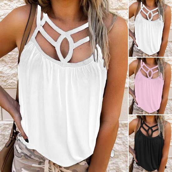 

Женская блузка с вырезом на бретельках и шифоновым жилетом Верхняя уличная одежда