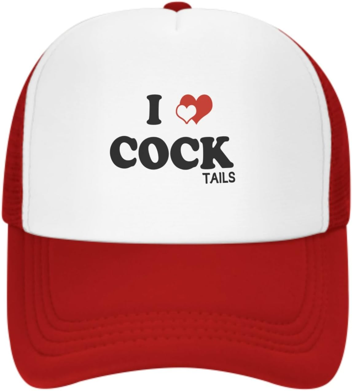 I Love Cocktails Trucker Hat Funny Adult Gift Polyester Mesh Snapback Cap for Men Women Outdoor One Size