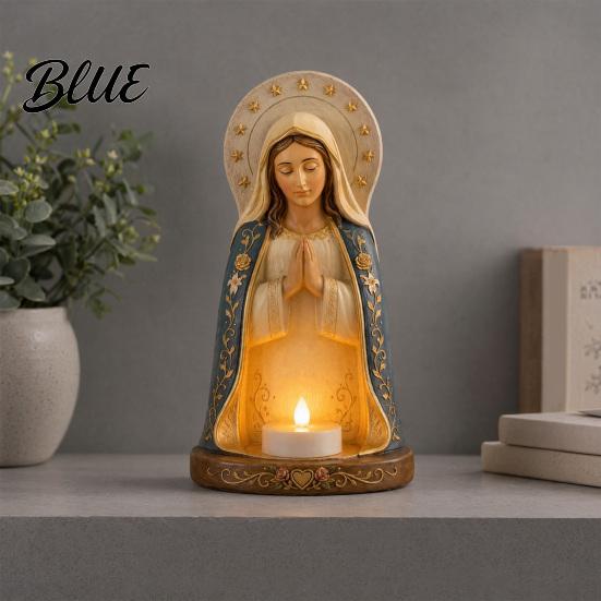 Unique Office Desk Ornaments Praying Figure Candlestick Decoration Religious Candle Holder Holder Fine Detail Carved for Home Living Room