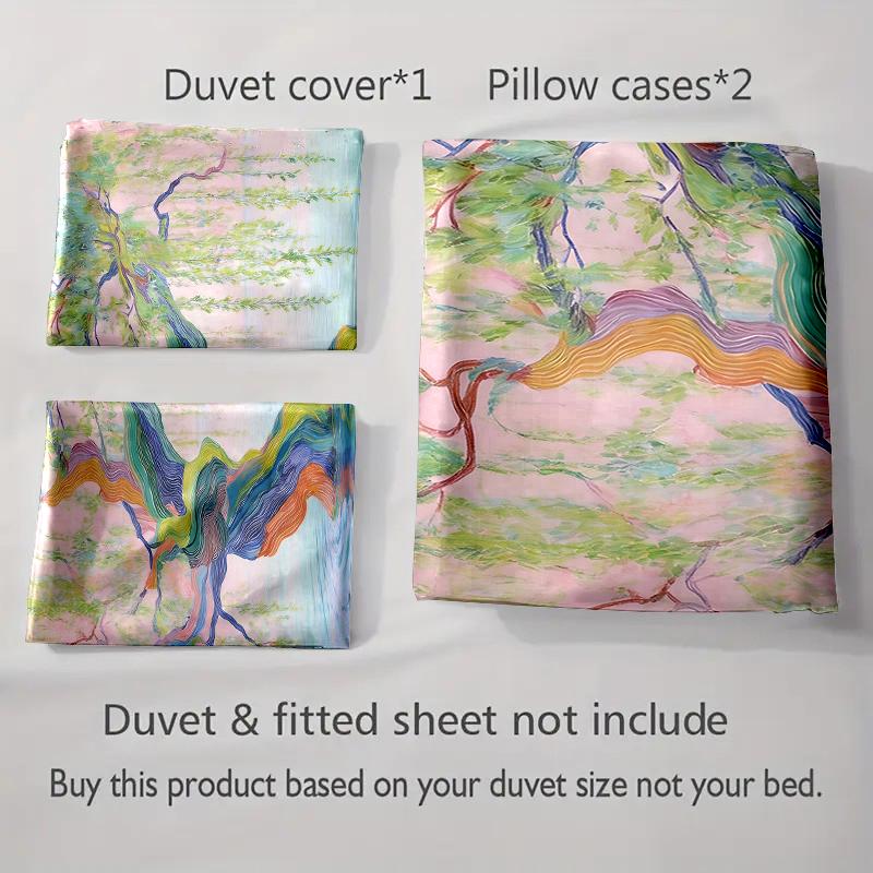 Colorful Twisting Tree Bedding Duvet Cover Sets Duvet Covers Pillowcases Gifts (1 * Duvet Cover 2 * Pillowcases, Without Duvet Insert)