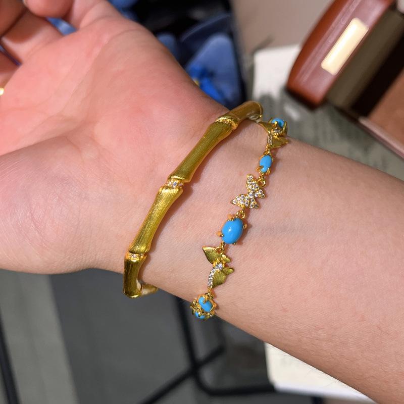 Jindian Has The Same Silk Feeling Exquisite Handmade Brushed Bamboo Bracelet Ring, High-End National Style High Bracelet