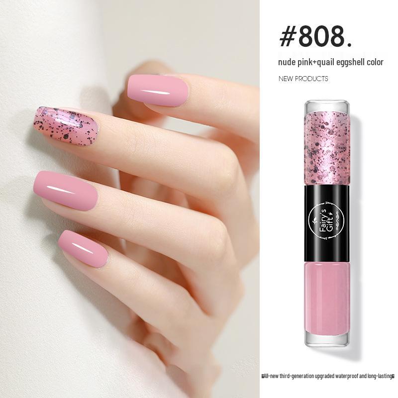Two-Color Peelable Quick-Dry Waterproof Glitter Nail Polish Set