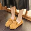 Mocassini Invernali da Donna con Fiocco alla Moda Scarpe Basse Antiscivolo Scarpe Basse da Donna Caldi Mocassini Slip-on Comode Scarpe di Cotone Zapatos De Mujer
