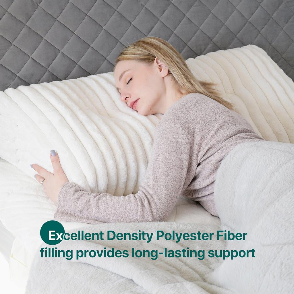 1Pice Headboard Wedge Pillow Bed Rest Reading Pillow Bolster Triangular Pillow for Sitting in Bed-Backrest Positioning Support