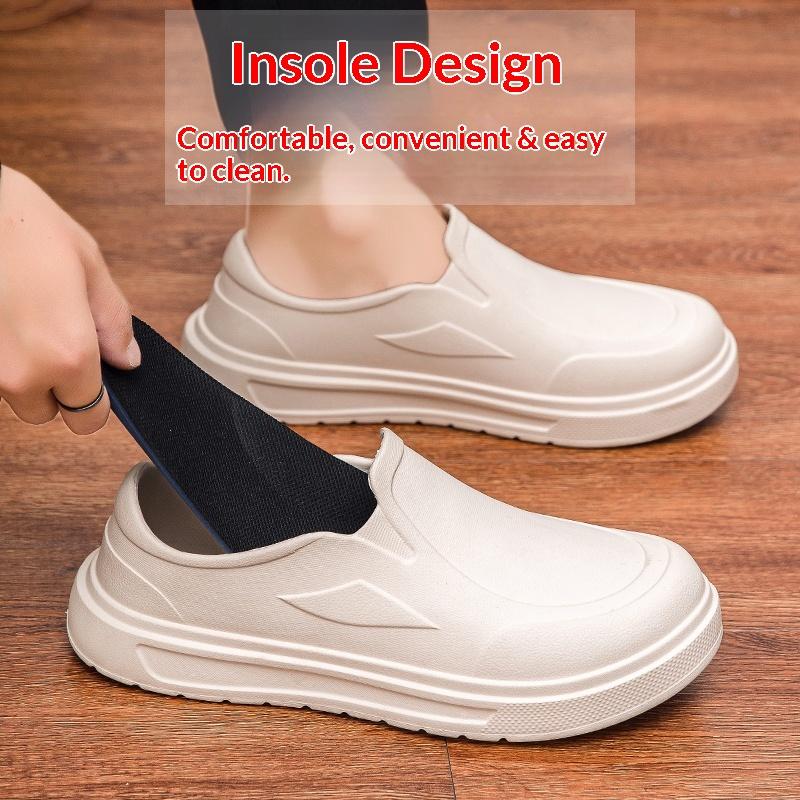 Indoor Men'S Chef Shoes Anti Slip Oil Resistant Waterproof Hotel Work Shoes Quick Drying Breathable Lightweight 39-46