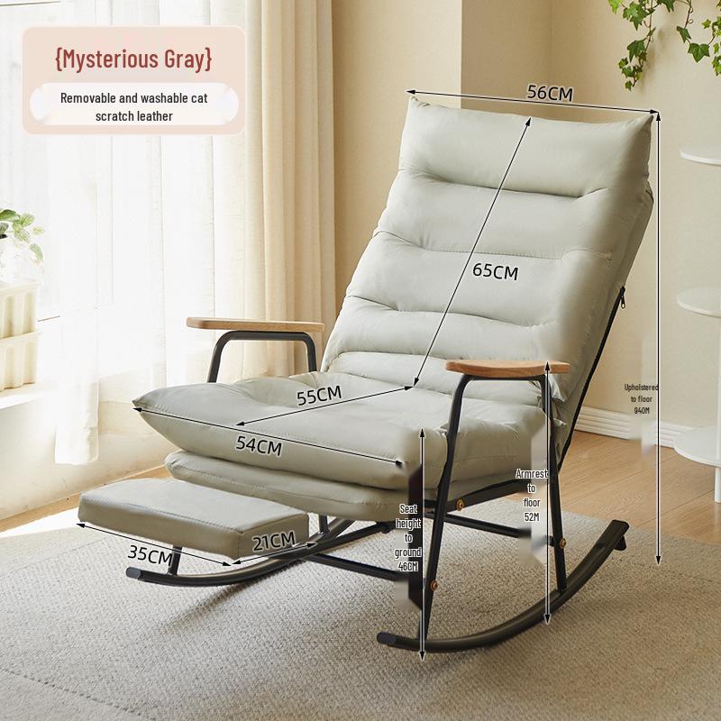 Adjustable Reclining Rocking Chair for Adults - Perfect for Balcony, Home Leisure, and Lounging.