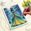 Disney Pearl Painting Princess Tiana Green Gold Gradient Skirt Creative 5D Exquisite Landscape Sparkling Craft Home Wall Decor DIY Handmade Gift