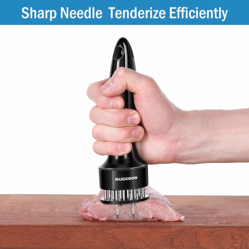 KUCCOON Meat Tenderizer Tool with Stainless Steel Needles and Ultra-Sharp 24 Blades for Beef, Chicken, Steak, Veal, and Pork