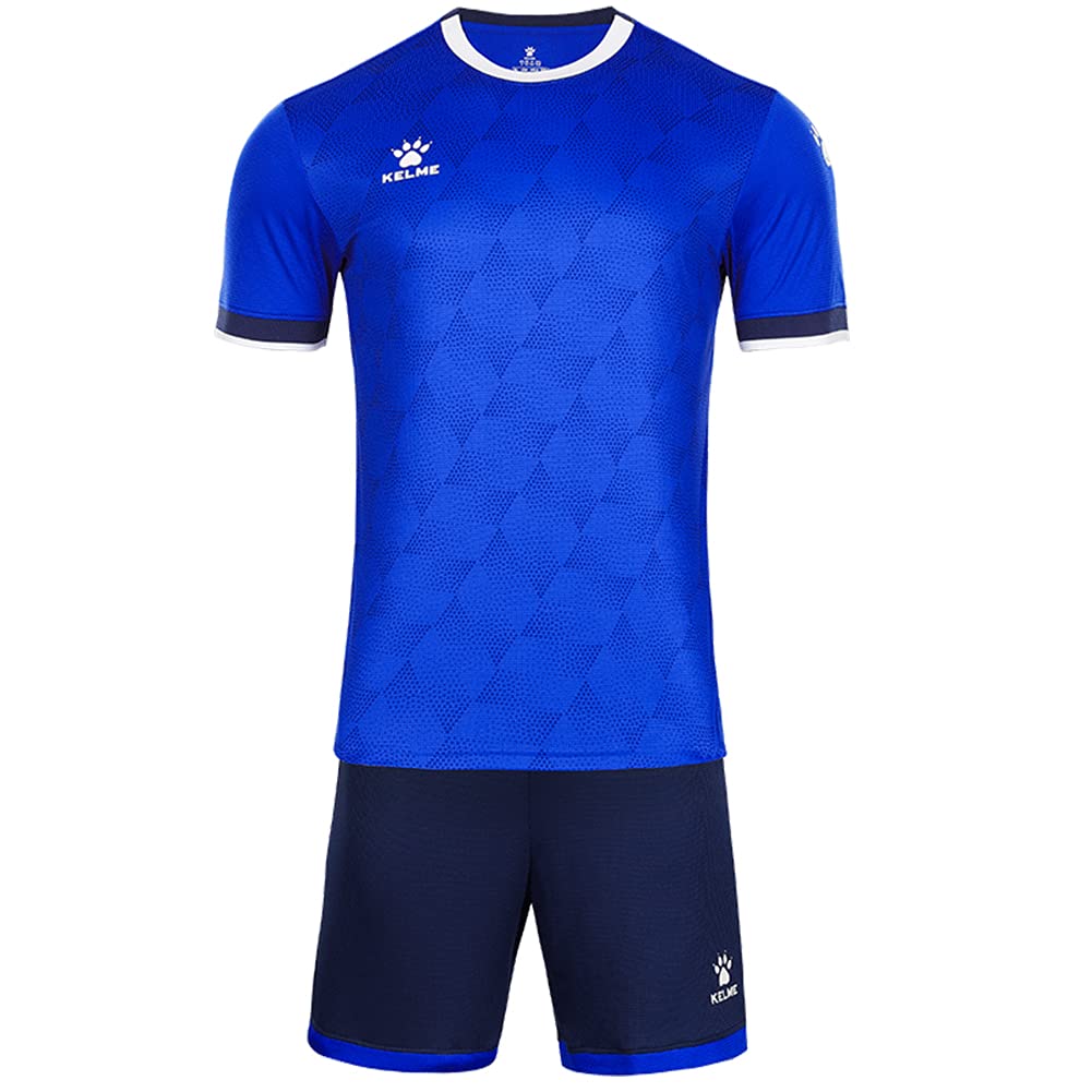 Kelme Men's Soccer Uniform Set, T-Shirt and Pants (Deep Blue, 3XL)