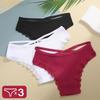 3 Peças/Conjunto Calcinhas de Algodão Femininas Cintura Média Calcinhas Roupa Íntima Sexy Senhoras Lingere Alças Laço Calcinhas Roupa Íntima Confortável Feminina