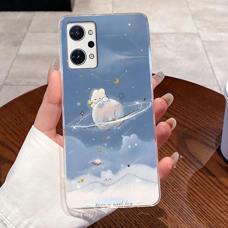 Jelly Casing For OPPO Reno 7A (A201OP) Reno 9A Soft TPU Back Cover For Reno 5A Fundas Clear Silicone Cute Cat Rabbit Phone Case
