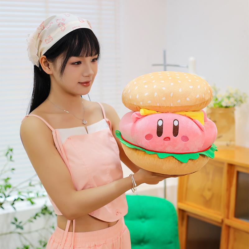 Cute Burger Star Kirby Plush Toy Cute Kirby Beast Bread Doll for Girls