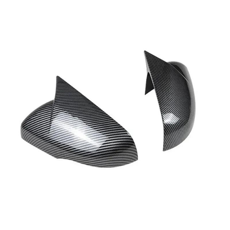 For Ford Edge 2015- Car Rearview Side Mirror Cover Wing Cap Exterior Door Housing Shell Trim ABS Carbon Fiber/Gloss Black