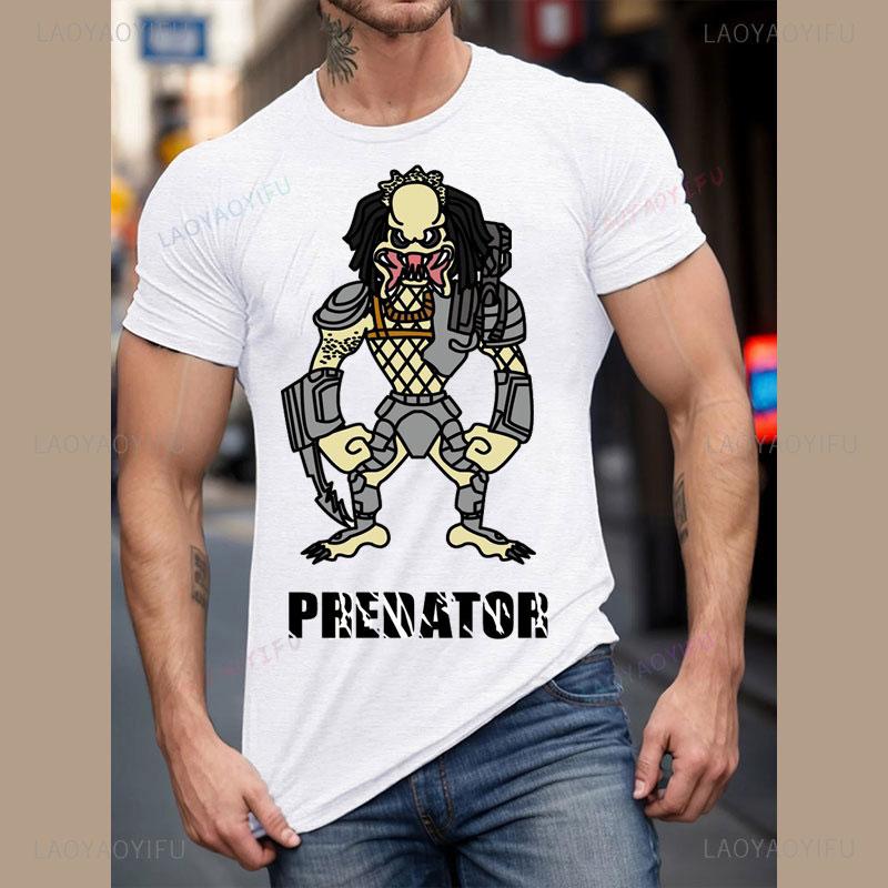 

P-Predator Edition Yautja Mens T Shirt 80s Sci Fi Movie Arnie Xenomorph Fashion HightStreet Fashion Cool Camisa Polyester Tees S разноцветный