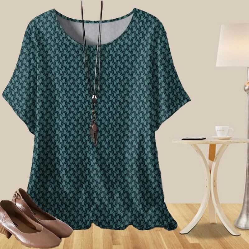 

Женская мода повседневная свободная весенняя рубашка женские топы с коротким рукавом изысканный клетчатый узор с принтом 8XL зелёный