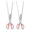 Crab Tongs Stainless Steel Plastic Handles 51cm Length Slot Tip Design Thicken Heat Resistant Scisso