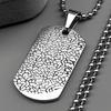 Stainless Steel Crackle Texture Dog Tag Pendant Necklace for Women Men Gold Color Geometric Beaded Chain Necklaces Jewelry Gift