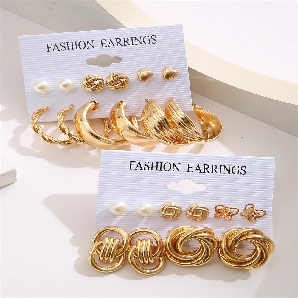 Elegant Geometric Women's Earrings Set Hot Sale Pair Luxury Earrings Earrings Suitable for Daily Commuting