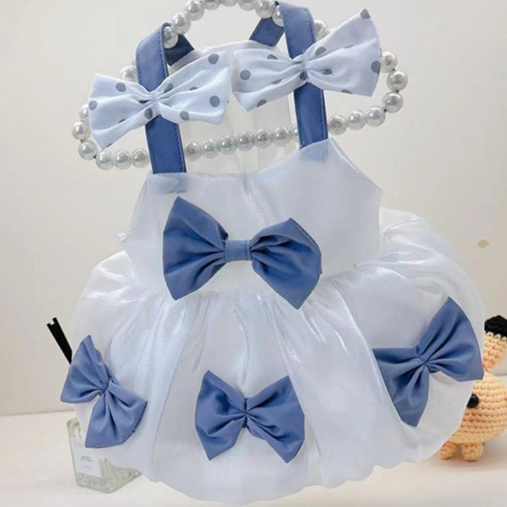 

Lightweight Pet Lace Skirt Bow Design Dog Tutu Skirt Fashion Dog Puff Skirt Kitten XS синий