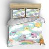 Cartoon monsters among clouds and rainbows Bedding Set for Kids Luxury Gift 3pcs Digital Print Comforter Set Soft Comfortable