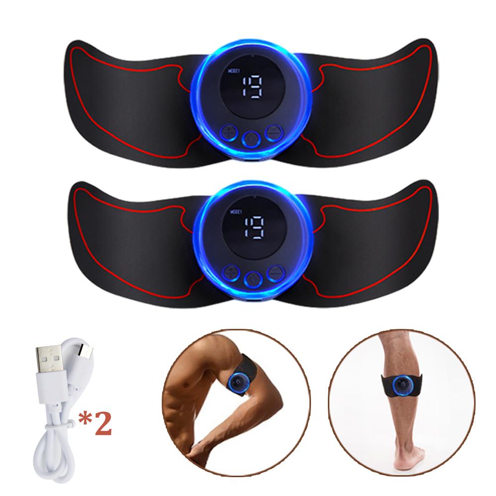 Electric Muscle Stimulator EMS Abdominal Fitness Stickers Rechargeable Body Slim Massager Wireless LCD Display Buttocks Trainer