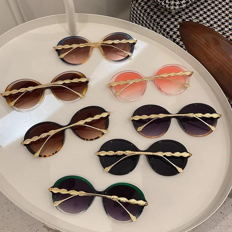 Luxury Brand Designer Round Sunglasses Women for Men  Vintage Fashion Sun Glasses Trendy Punk Oversized Big Frame Shades