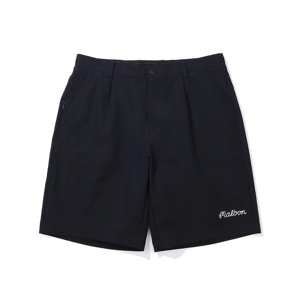 MALBON GOLF Summer Seersucker Shorts Navy (Man)