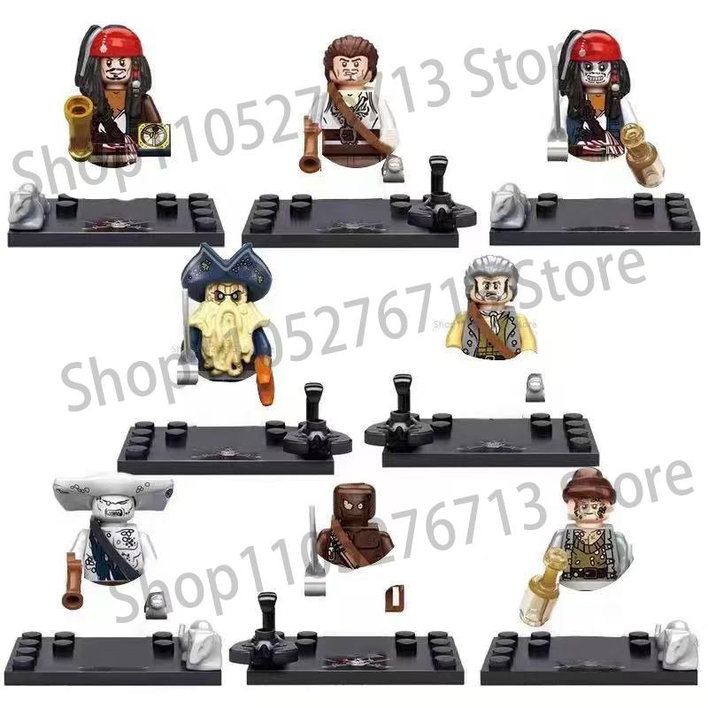 Classic Movie Pirates of the Caribbean Figures Building Blocks Sets Captain Jack Sparrow Davy Jones Accessories Children's Toys