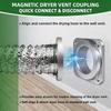 Magnetic Dryer Vent Coupling-Quick Connection and Disconnection Strong Magnet Self-Alignment Design Quick-Installation Dryer Magnetic Vent Connector
