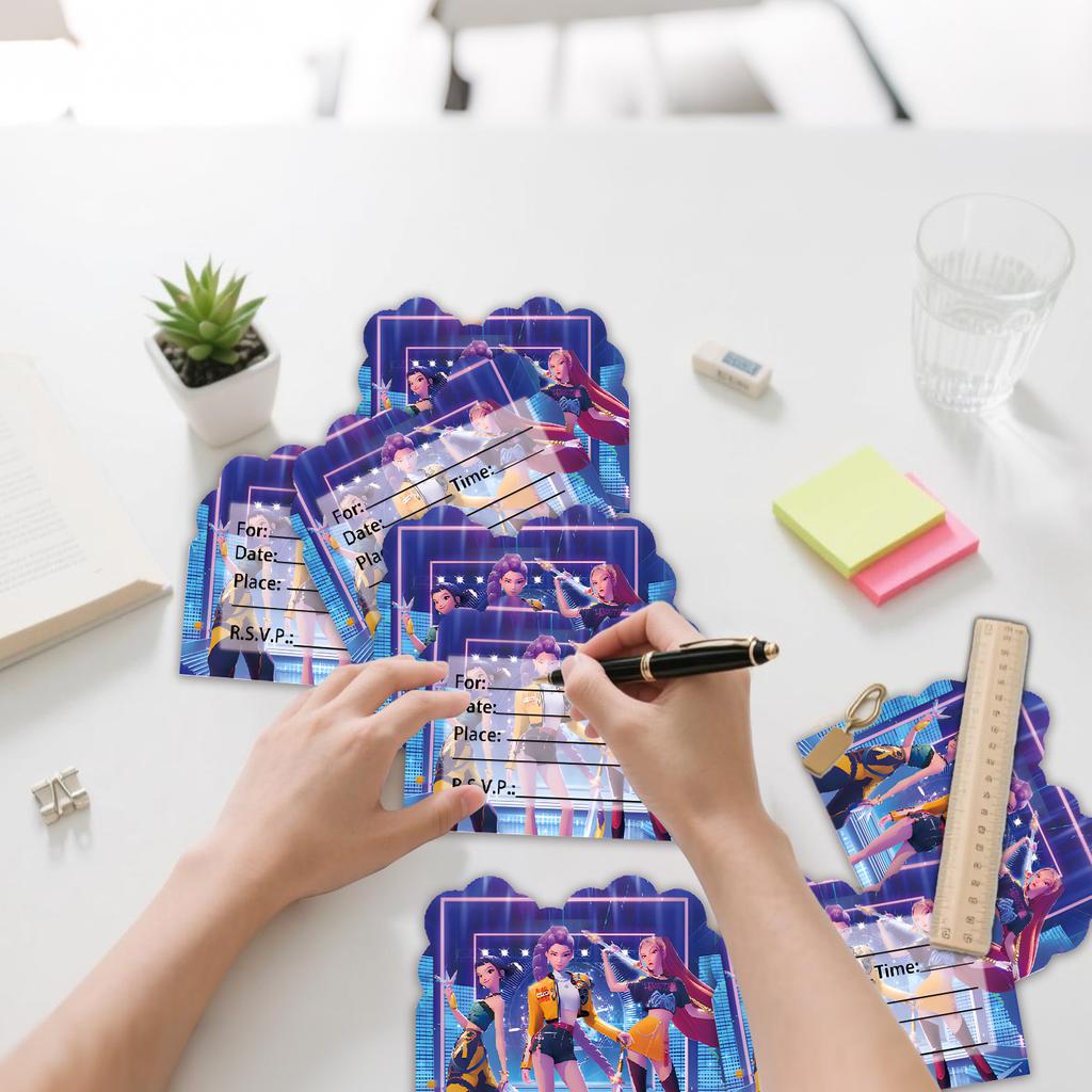 Anime Film Kpop Dämonenjäger Geburtstagsparty Einladungskarte Mini Grußkarte Einseitig Babyparty Geburtstagsparty