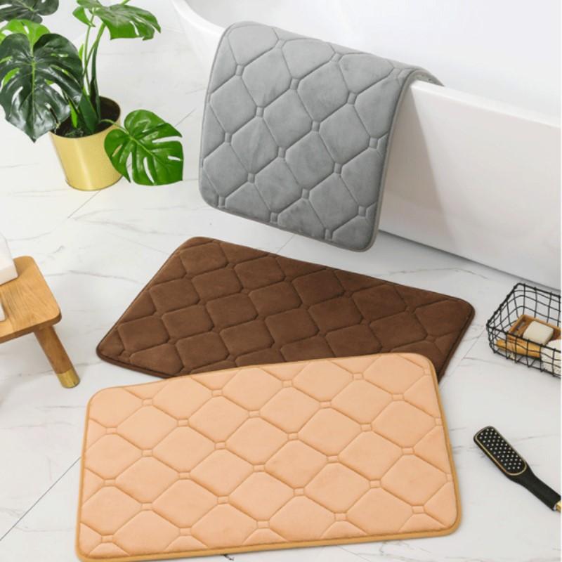 Memory Foam Bath Mat Bedside Mat Shower Mat Machine Washable Bathroom Rug Soft Super Absorbent Quick Dry Bathmat Floor Rugs