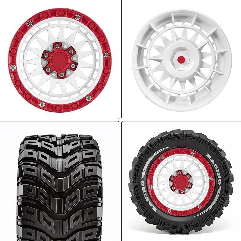 4pcs 90mm Rubber Tires Wheels for MJX 16207/16208 HBX 16889 SCY 16101/16102 Traxxas 1/16 Summit E-Revo ARRMA Mini Kraton