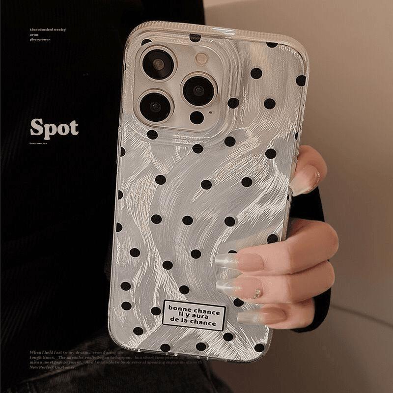 The Screen Is Black Spots Suitable for Apple 16PROMAX Mobile Phone Case IPhone 15 Hard Shell 14 Niche 13 Big Hole 12 Simple