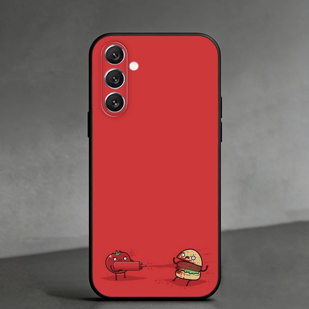 L-Interesting cartoon minimalism Phone Case For Samsung Galaxy A91,80,73,72 ,71,53,52,32 ,31,22,21s,20,Soft Black Case