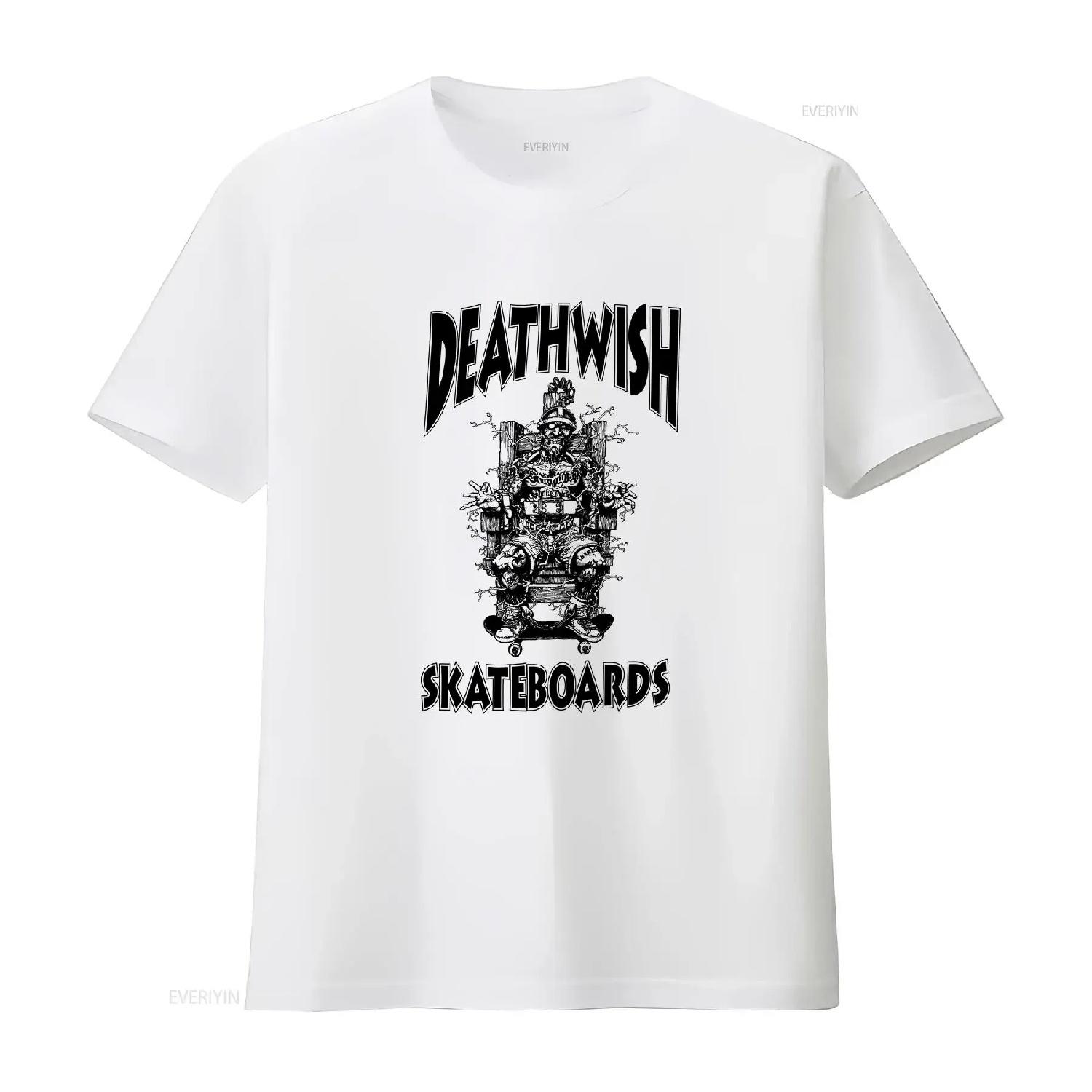 Футболка Deathwish Skateboards Death Row Electric Chair Белая XL НОВАЯ винтажная стираная Топ для повседневной носки Растянутый streetwear S белый