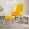Rocking Chair with Footstool Mustard Yellow Fabric
