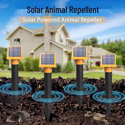  Répulsif Animal et Serpent à Énergie Solaire - Dissuasif Rongeurs Étanche pour Extérieur